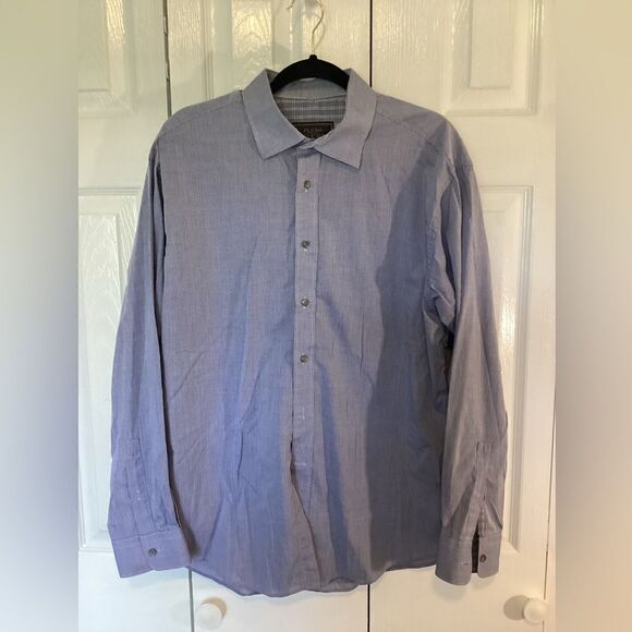 JoS. A. Bank Reserve - Men’s Blue Plain Long Sleeve Dress Shirt - L - Picture 1 of 6